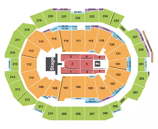BRYAN ADAMS Seating Map Seating Chart