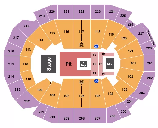 NINE INCH NAILS Seating Map Seating Chart