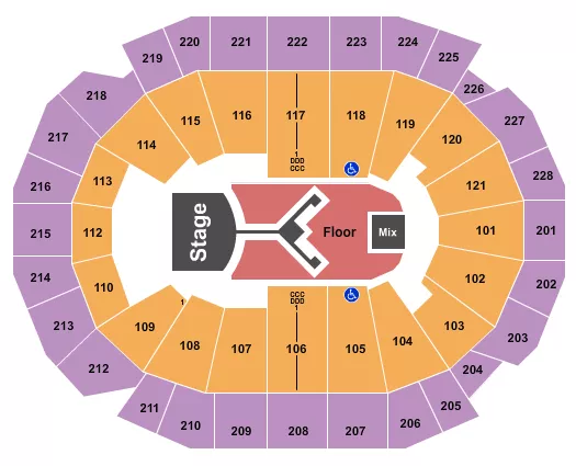 SHINEDOWN Seating Map Seating Chart