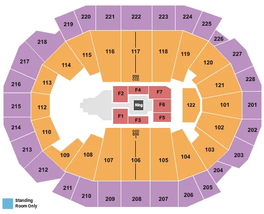 WWE Seating Map Seating Chart