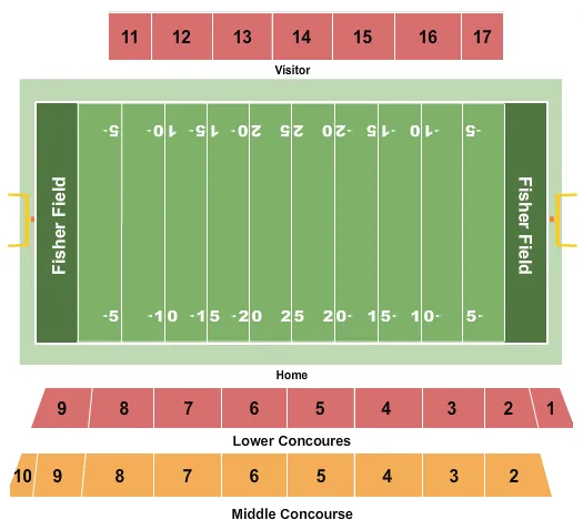 FISHER STADIUM PA FOOTBALL Seating Map Seating Chart