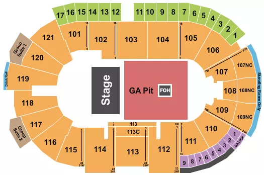 HALF HOUSE GA PIT Seating Map Seating Chart