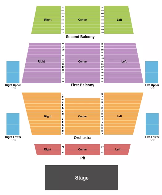 END STAGE Seating Map Seating Chart