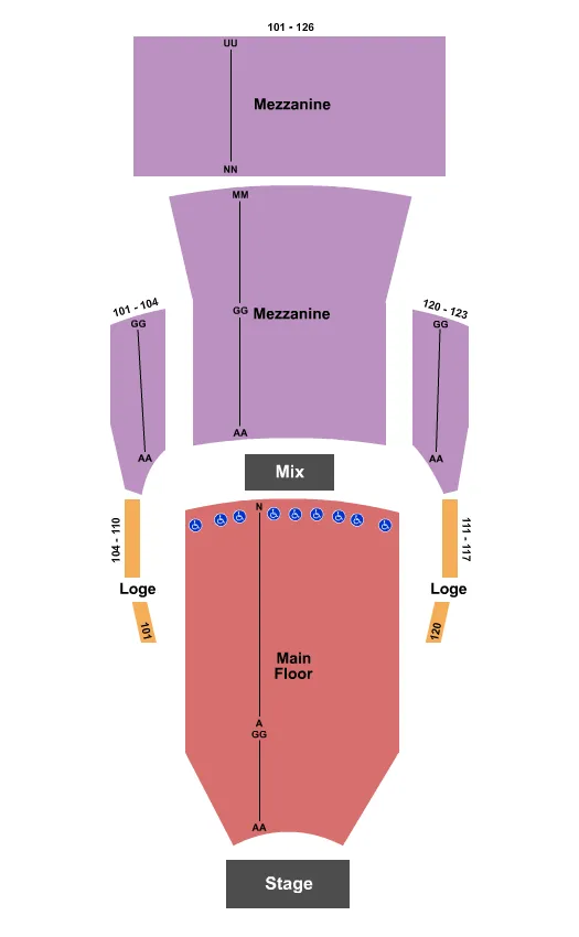 ENDSTAGE Seating Map Seating Chart