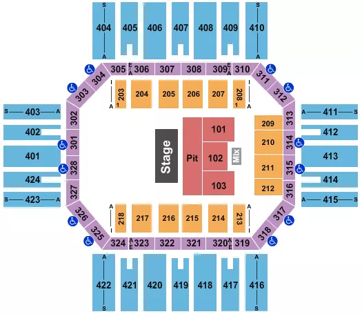 ENDSTAGE PIT Seating Map Seating Chart