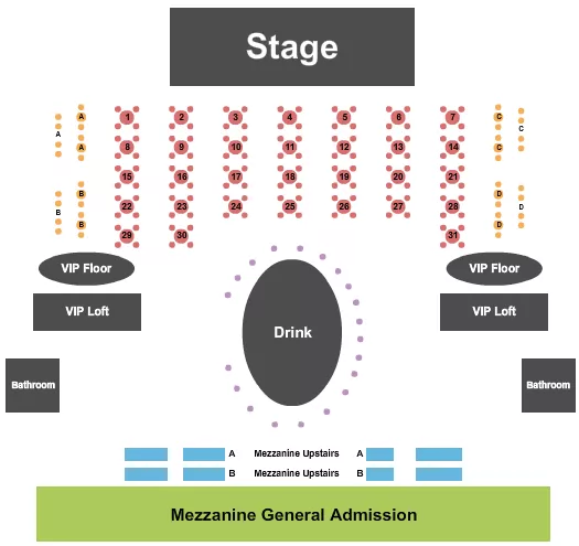 ENDSTAGE TABLES Seating Map Seating Chart