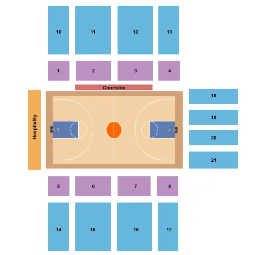 CBS BANK ARENA AT FLOWERS HALL BASKETBALL Seating Map Seating Chart