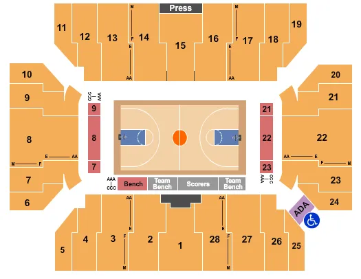 BASKETBALL Seating Map Seating Chart