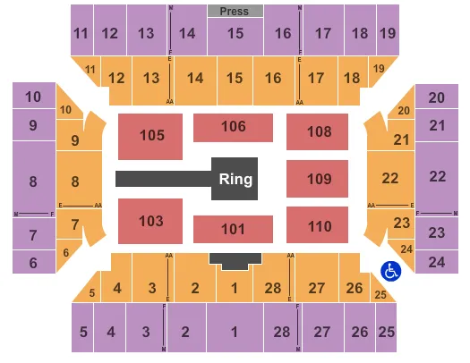 WRESTLING Seating Map Seating Chart
