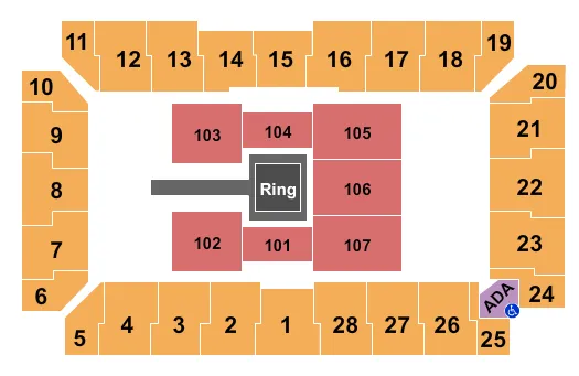 WWE Seating Map Seating Chart