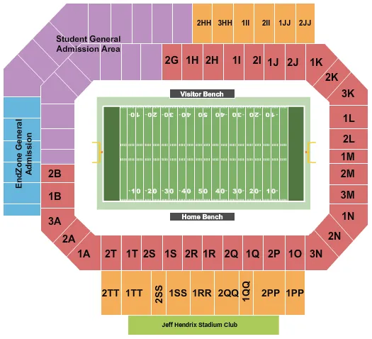 FOOTBALL 2 Seating Map Seating Chart