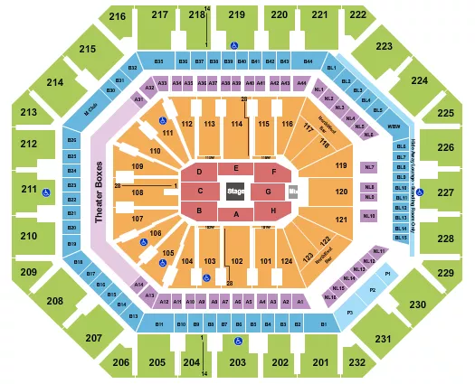 CENTER STAGE 2 Seating Map Seating Chart