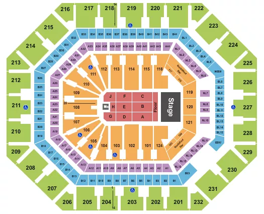 ENDSTAGE FRONT FLOOR Seating Map Seating Chart