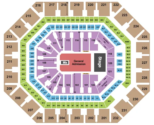 ENDSTAGE GA FLOOR PIT ADA Seating Map Seating Chart