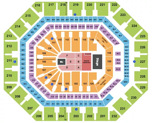 ENDSTAGE PIT Seating Map Seating Chart