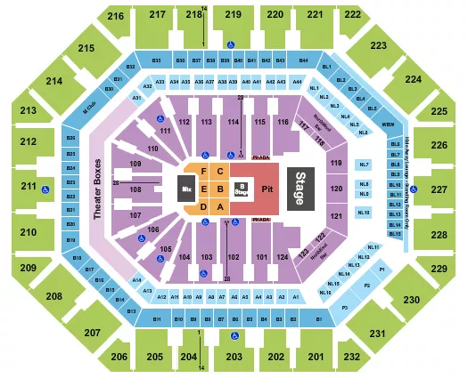 NINE INCH NAILS Seating Map Seating Chart