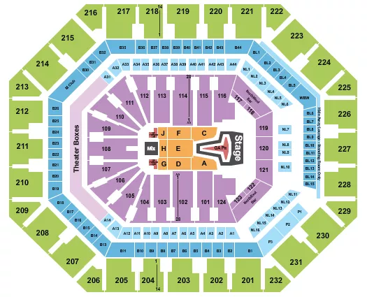 PHIL WICKHAM Seating Map Seating Chart