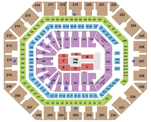 WRESTLING AEW Seating Map Seating Chart
