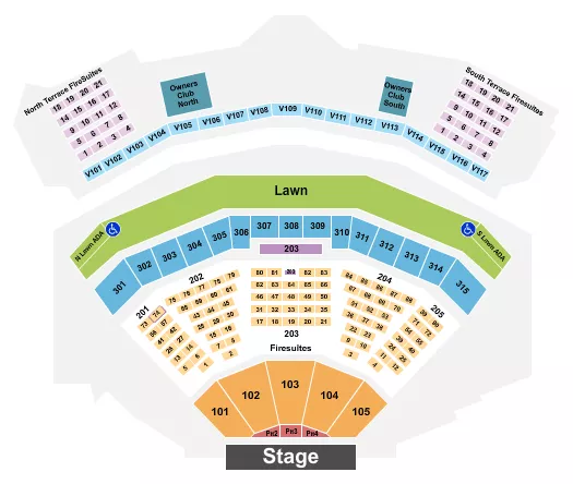 FORD AMPHITHEATER COLORADO SPRINGS ENDSTAGE Seating Map Seating Chart