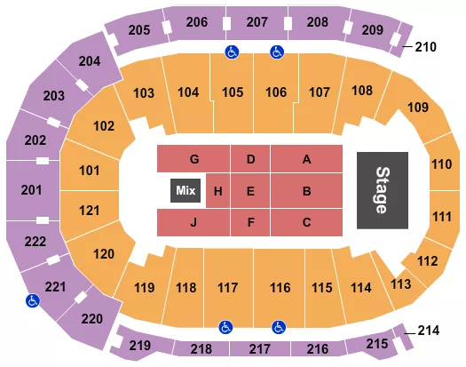 FORD CENTER IN ENDSTAGE 4 Seating Map Seating Chart