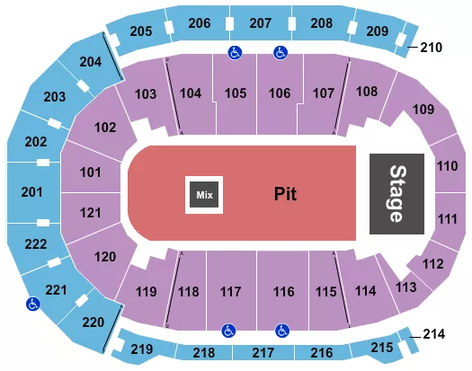 FORD CENTER IN ENDSTAGE GA PIT FLR Seating Map Seating Chart