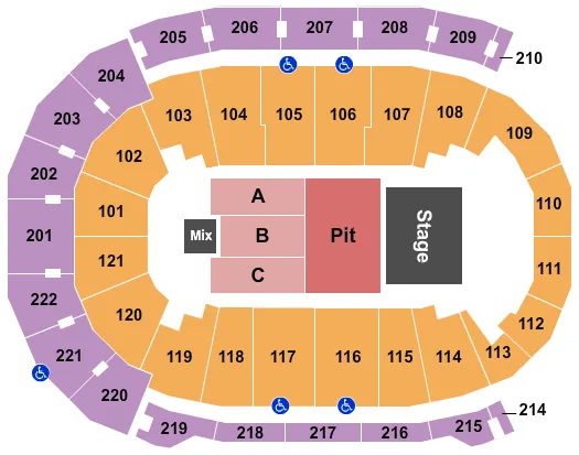 FORD CENTER IN ENDSTAGE PIT Seating Map Seating Chart