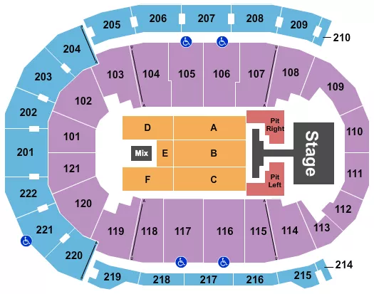 FORD CENTER IN PHIL WICKHAM Seating Map Seating Chart