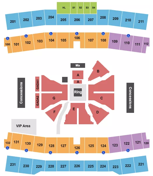 BOXING 2 Seating Map Seating Chart