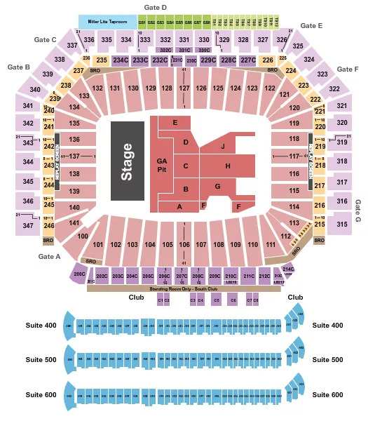 CHRIS STAPLETON Seating Map Seating Chart
