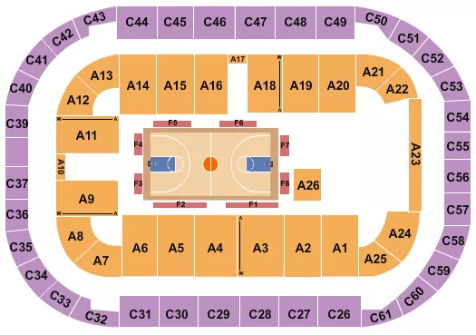 BASKETBALL GLOBETROTTERS Seating Map Seating Chart