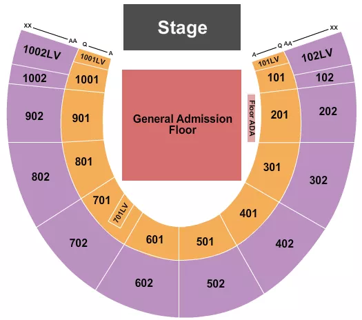 ENDSTAGE GA FLOOR 2 Seating Map Seating Chart