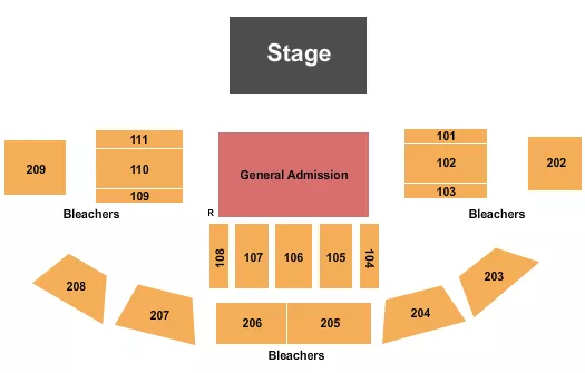ENDSTAGE GA FLOOR Seating Map Seating Chart
