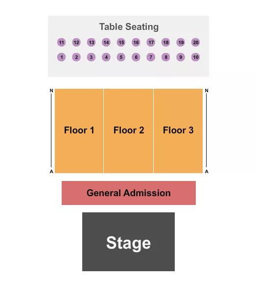 ENDSTAGE TABLES WITH GA Seating Map Seating Chart