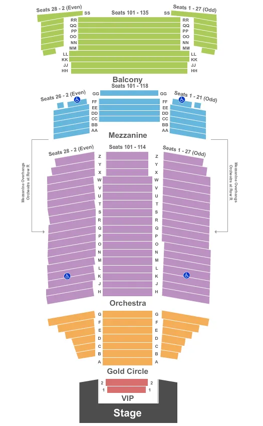 END STAGE Seating Map Seating Chart