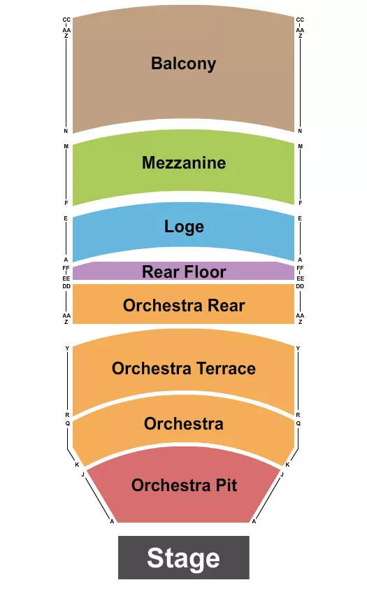FOX THEATER OAKLAND ENDSTAGE 2 Seating Map Seating Chart