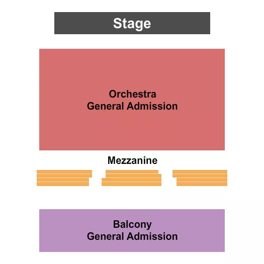 FOX THEATRE REDWOOD CITY CA ENDSTAGE GA Seating Map Seating Chart
