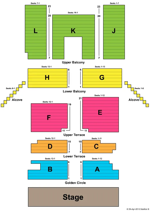 FOX THEATER SALINAS END STAGE Seating Map Seating Chart