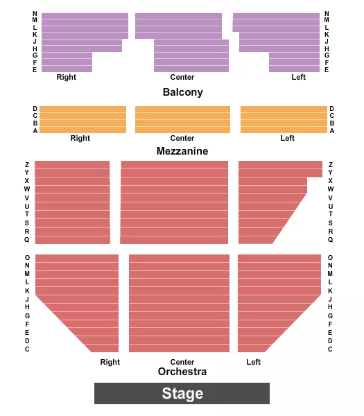 FOX THEATRE REDWOOD CITY CA ENDSTAGE 2 Seating Map Seating Chart