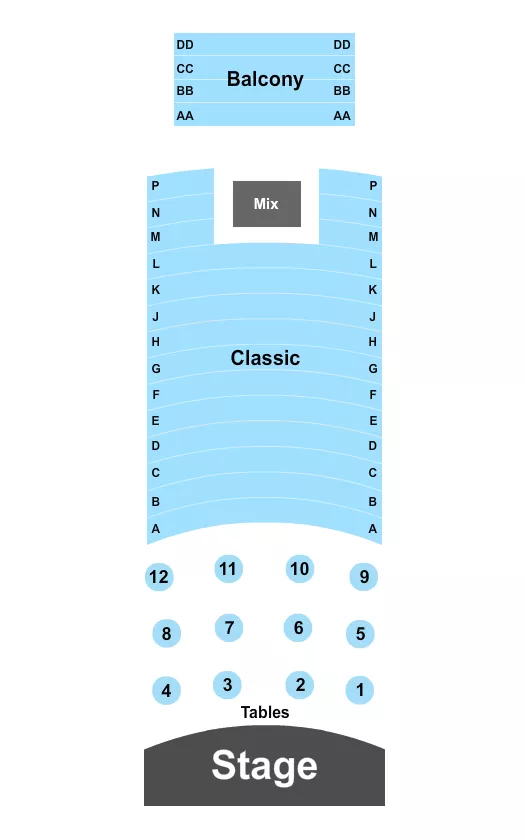 FRANKLIN THEATRE TN ENDSTAGE 2 Seating Map Seating Chart