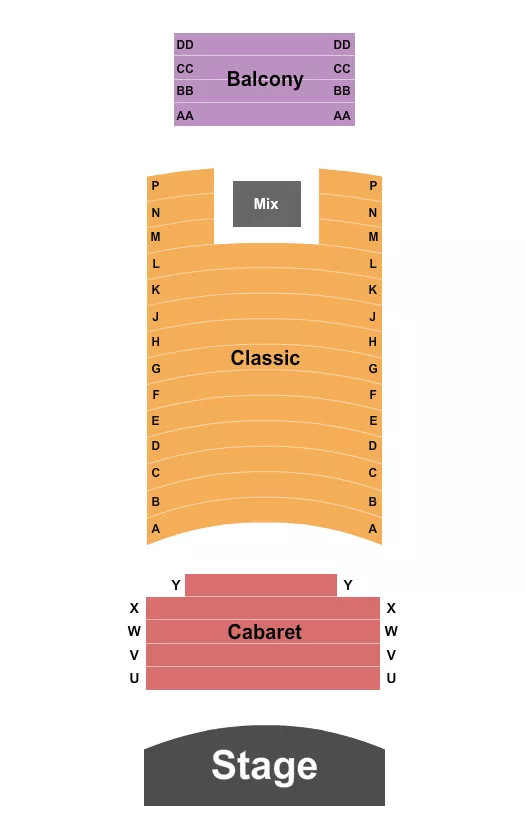 FRANKLIN THEATRE TN ENDSTAGE 3 Seating Map Seating Chart