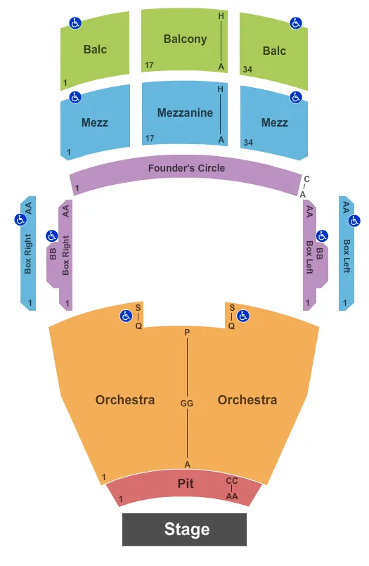 END STAGE Seating Map Seating Chart