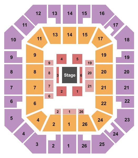 FREEDOM HALL CIVIC CENTER TN CENTER STAGE 2 Seating Map Seating Chart
