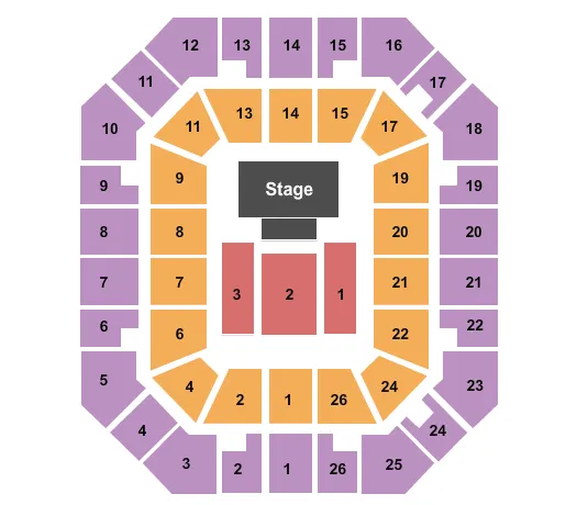 FREEDOM HALL CIVIC CENTER TN CHRIS TOMLIN Seating Map Seating Chart