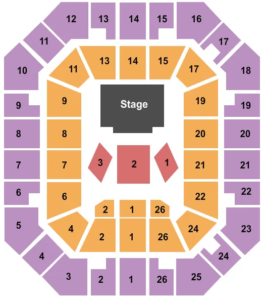 FREEDOM HALL CIVIC CENTER TN PAW PATROL Seating Map Seating Chart