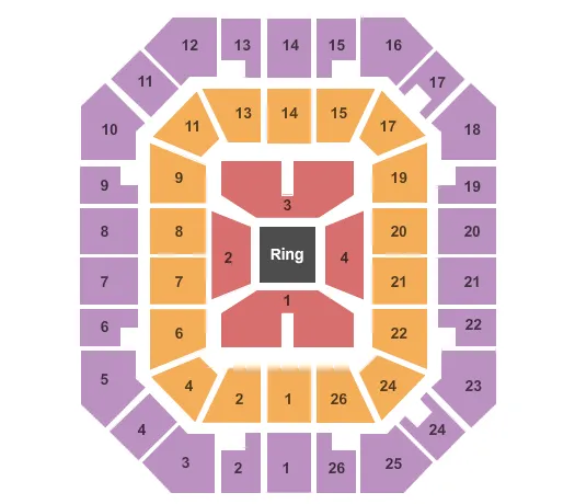 FREEDOM HALL CIVIC CENTER TN WWE Seating Map Seating Chart