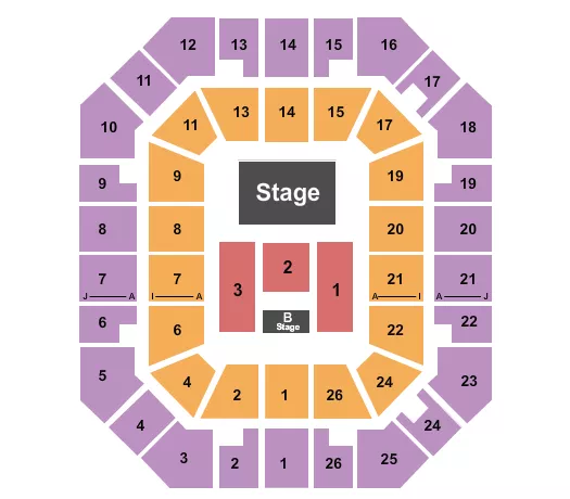 FREEDOM HALL CIVIC CENTER TN ZACH WILLIAMS Seating Map Seating Chart