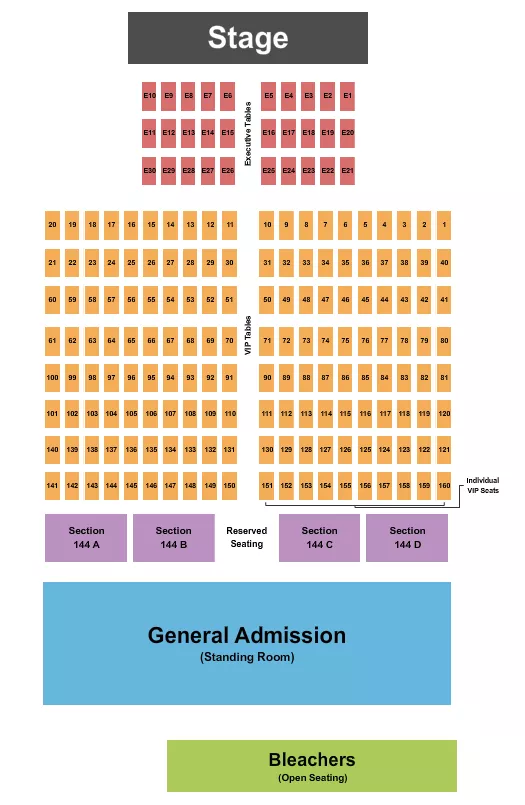 ENDSTAGE TABLES Seating Map Seating Chart