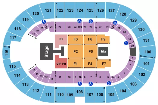 ENDSTAGE VIP PIT Seating Map Seating Chart