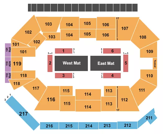 COMBAT SPORTS Seating Map Seating Chart