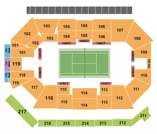 TENNIS Seating Map Seating Chart